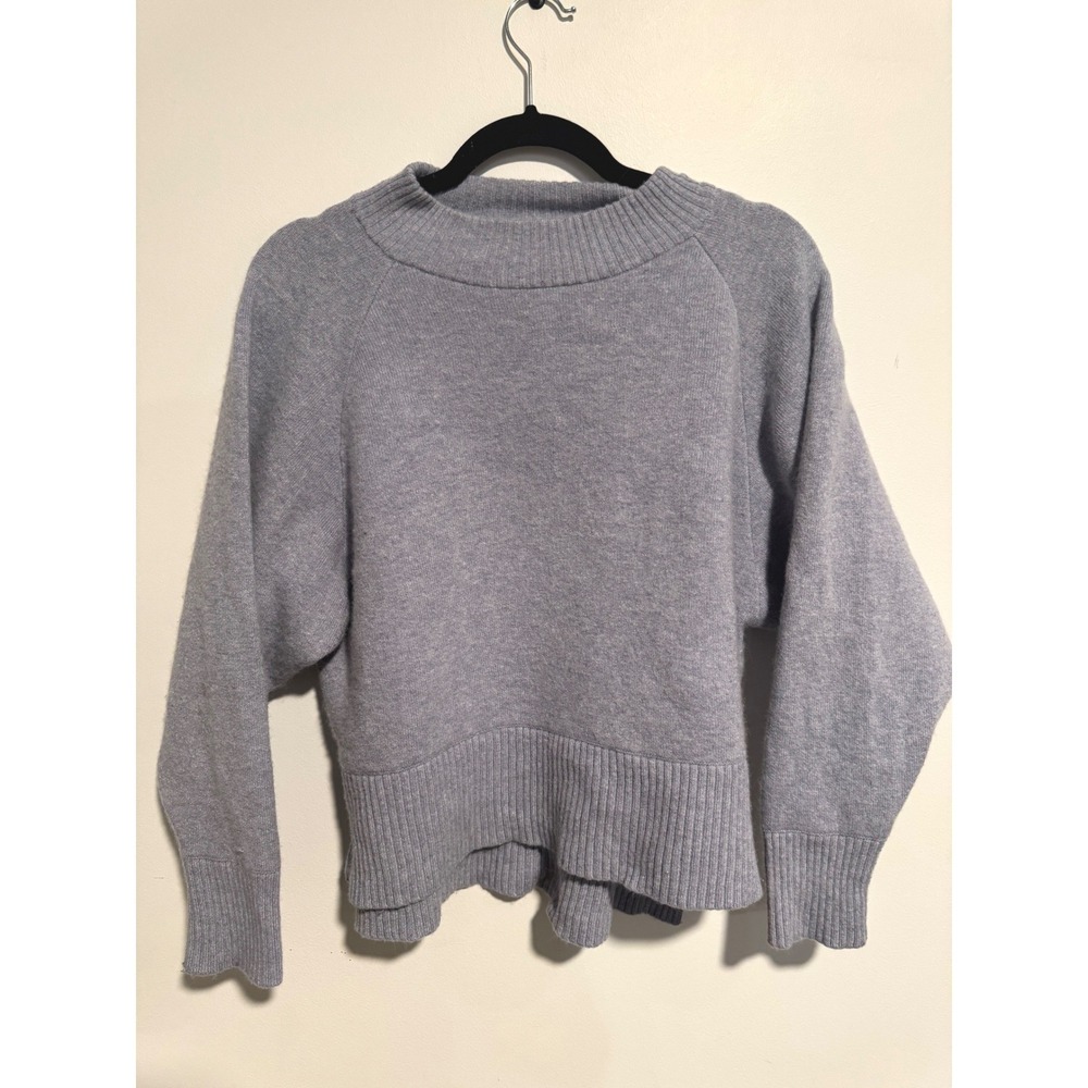 Club Monaco Mock Neck Raglan Sweater Periwinkle‎ Blue Heathered Knit XS